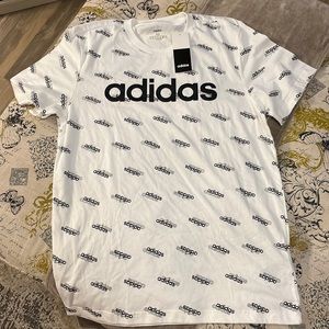 NWT- adidas white logo tshirt. Mens Medium